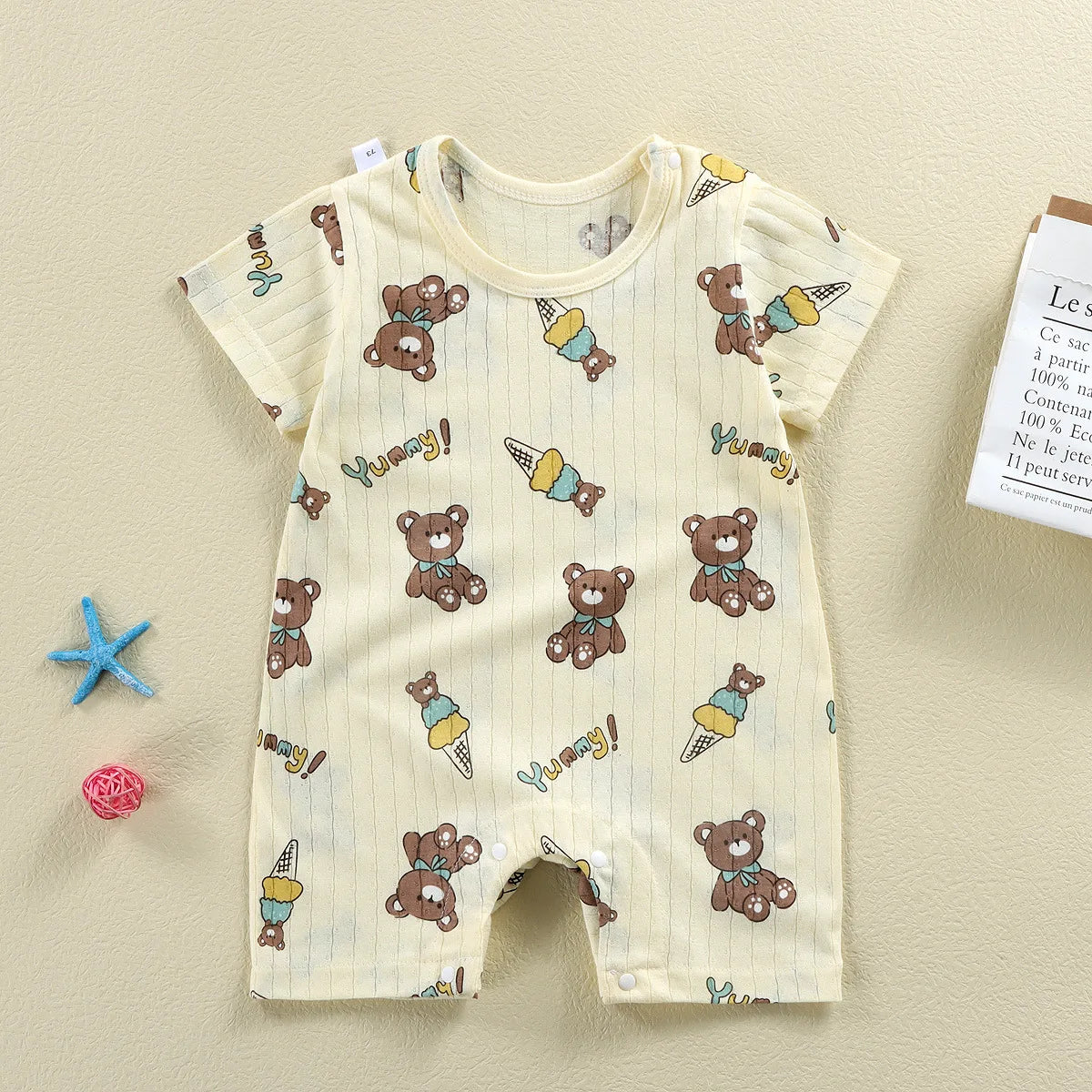 2025 Climbing Clothes Pure Cotton Summer New Version Of Male Baby Thin Female Short Sleeved Children Onesies Kids Clothes