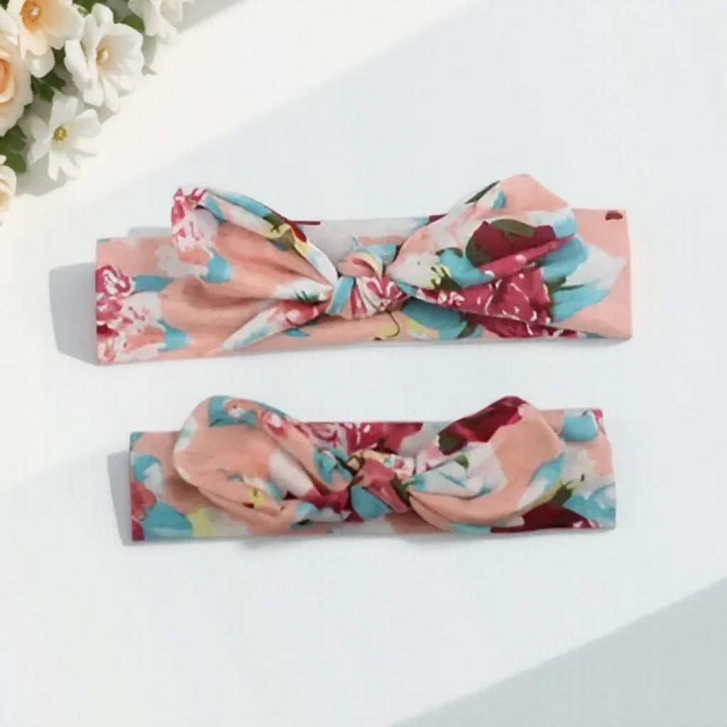 New Mother & Baby Bunny Ears Headbands 2PCS - Bow Hair Accessories Elastic Headband for Infants Toddlers Girls