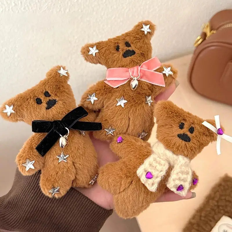 Lindo broche de felpa de osito, pinza de pelo de muñeco de peluche de dibujos animados, pinzas dulces para flequillo lateral, accesorios para el cabello femeninos de otoño e invierno.