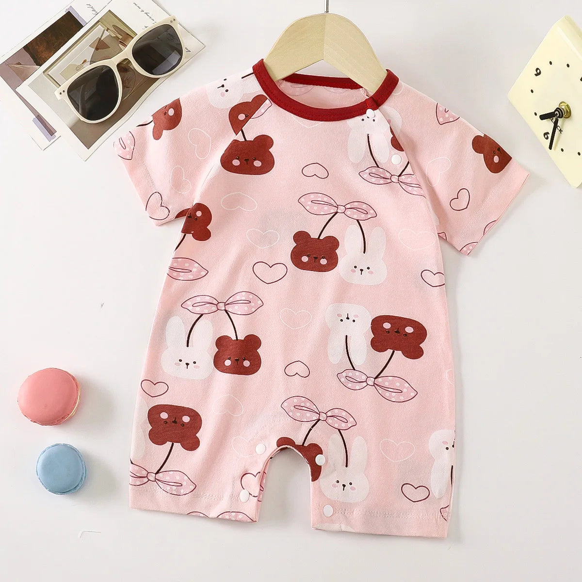 Newborn Baby Clothing Boys Girls Baby Clothes item Cotton Bodysuit Summer Short Sleeve Romper Infant Toddler Sleepwear