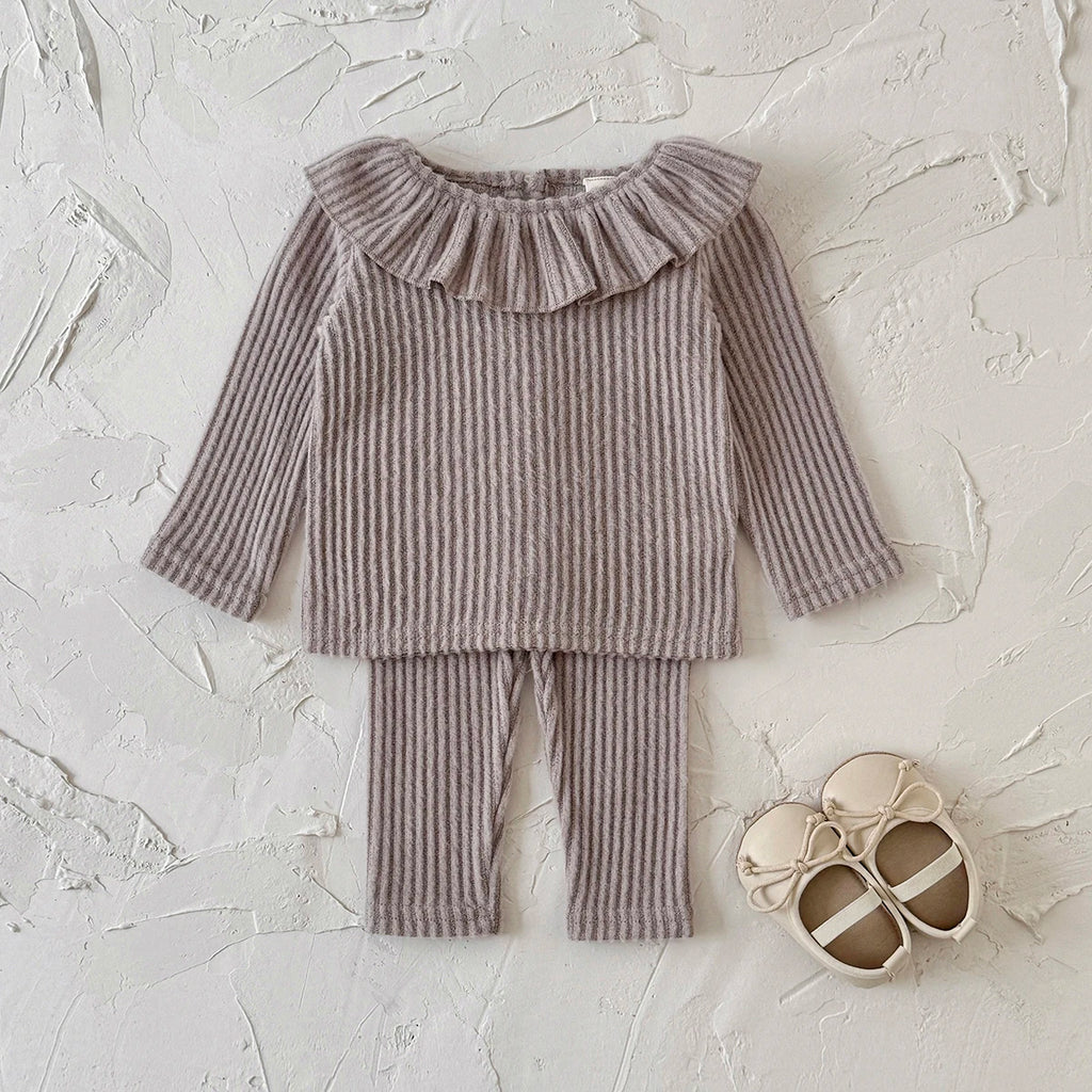 Baby Clothing Sets Autumn Casual 2 PCS Sets Baby Girls Clothes Lapel Top+Pants 1-3 Years Old Baby Stuff