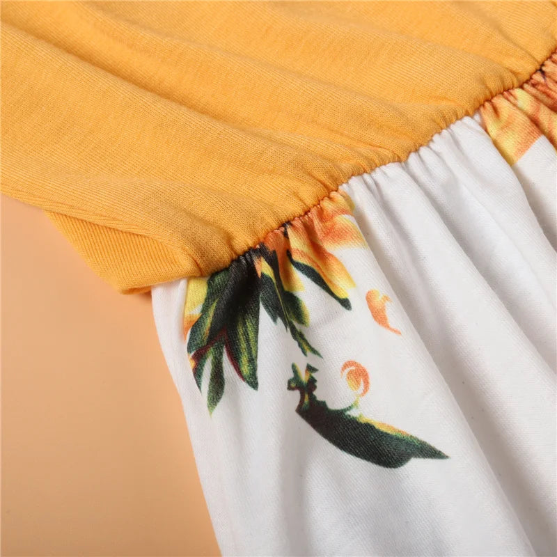 2026 New Fashion Mother Daughter Matching Dresses Family Sets Floral Woman Girls Long Dress Outfits Sleeveless Family Look Dress