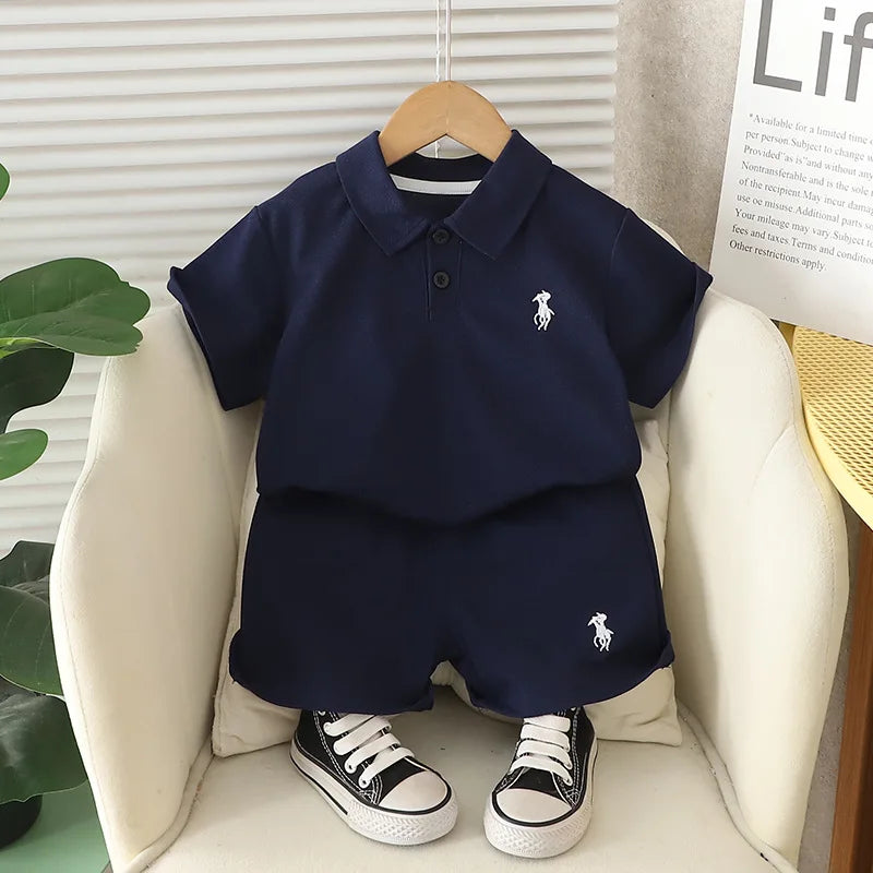 Ropa de verano para bebés, niños, camisetas y pantalones cortos, 2 unidades/juego, ropa informal para niños, chándales para niños pequeños.