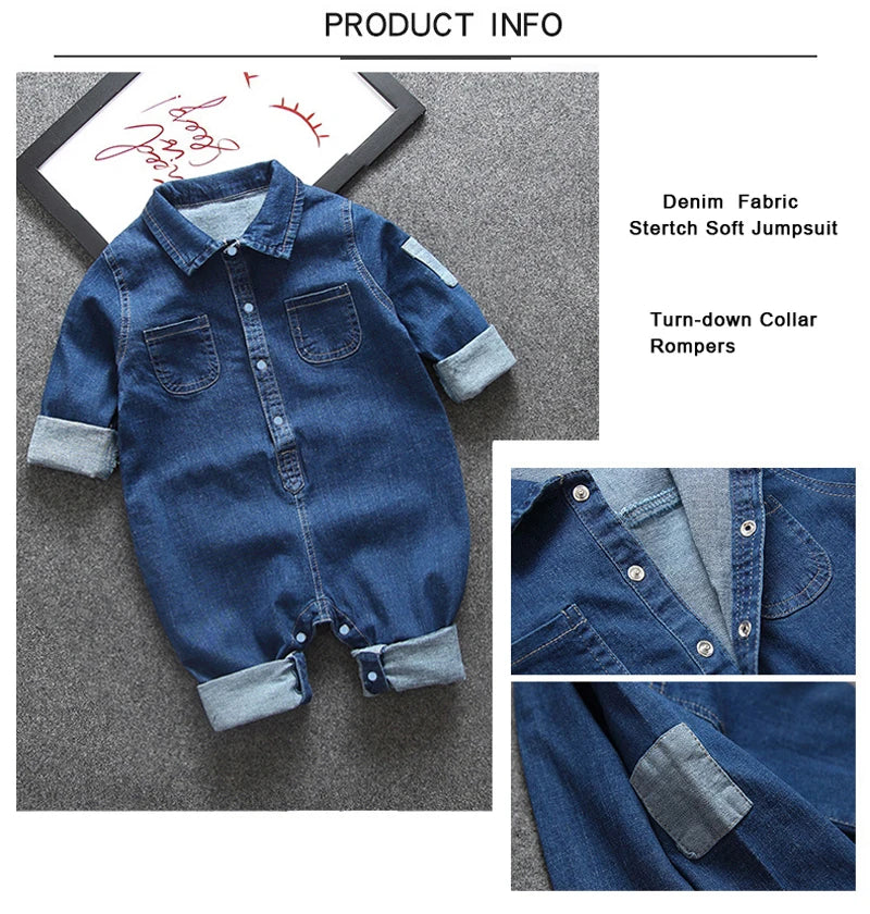 IENENS Baby Strampler Neugeborenen-Jumpsuits Kleidung Jeans Overall 0-18 Monate Junge Mädchen Weiche Anzüge Kinderkleidung