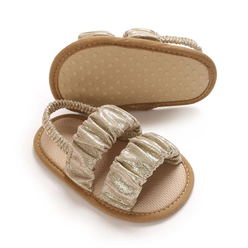Solid Color Baby Sandals For Summer Soft Soled Non Slip Baby Walking Shoes For 0-18 Months Breathable And Anti Drop Shoes