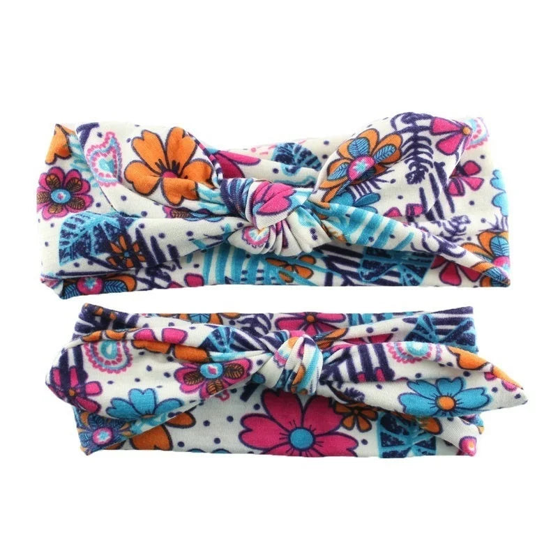 New Mother & Baby Bunny Ears Headbands 2PCS - Bow Hair Accessories Elastic Headband for Infants Toddlers Girls