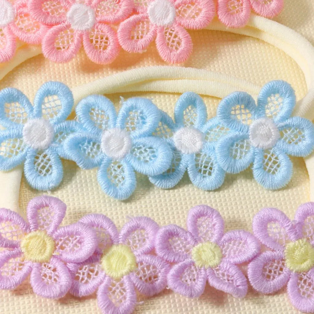 6PCS Cute Lace and Flower Decorated Headbands for Baby Girls for Party Colorful Elastic Headbands Daily Accessories for Kids