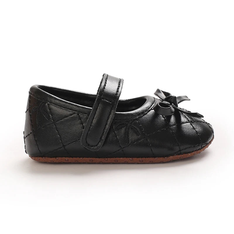 0-18M Baby Girl Leather Shoes New Spring And Autumn Bow Princess Shoes Baby Soft Sole Single Shoes Baby Walking Shoes