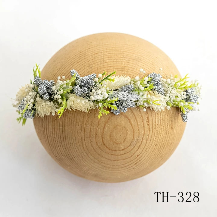 Newborn Headband for Photography Props Flower Baby Girl Tieback Flowers Pearl Wreath Newborn Photography Infant Hair Accessories