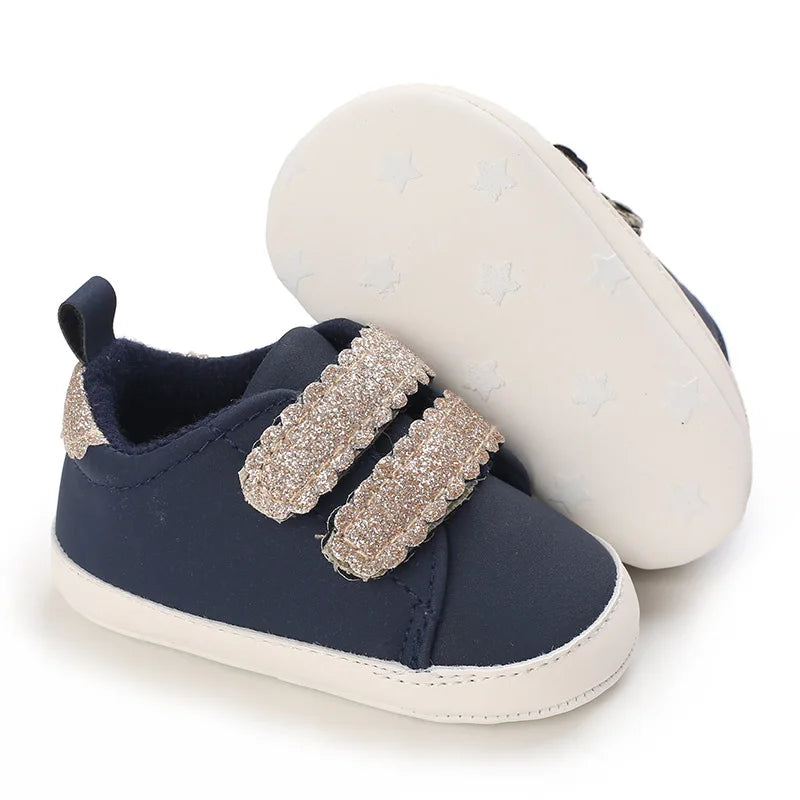 Classic Newborn Baby Shoes White Casual Shoes Boys Girls Shoes Fashion Sneakers Soft Sole Non-Slip Toddler Shoes First Walkers