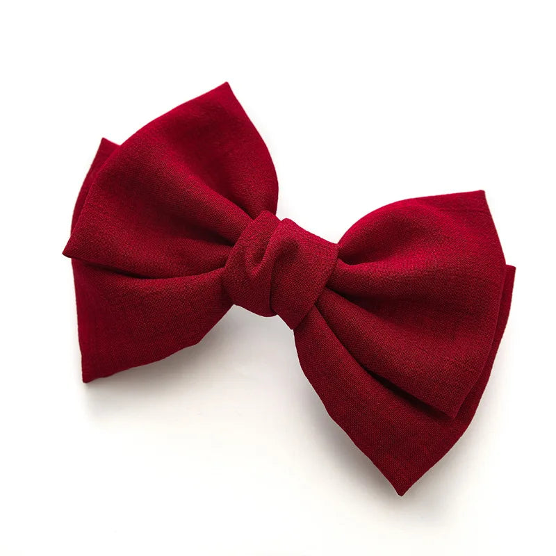 Pasadores de pelo con lazo para niñas, pinzas dulces de princesa para bebés, horquillas de color sólido, pasadores de tela, accesorios para el pelo de niños