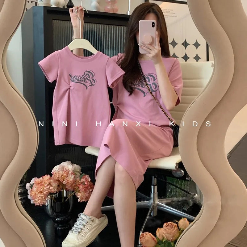 Mom and Daughter Clothes Mommy Daughter Matching Outfits Girl Clothing Summer Dresses Dress for Girls Women's Skirt Mother Kids