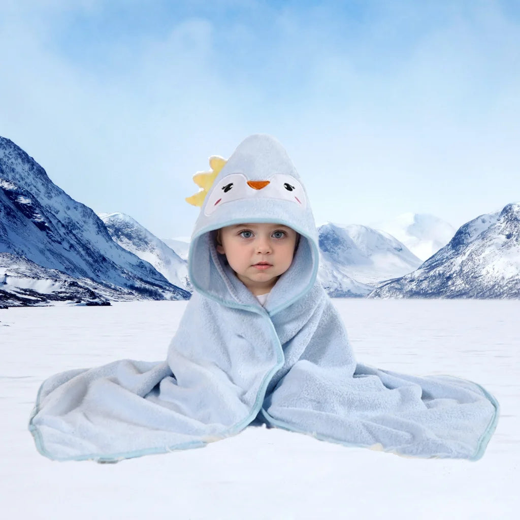 Cartoon Baby Bath Towel Infant Soft Bathrobe Hooded Swaddle Towel Blanket Kids Warm Sleeping Swaddle Wrap for Newborn Boys Girls