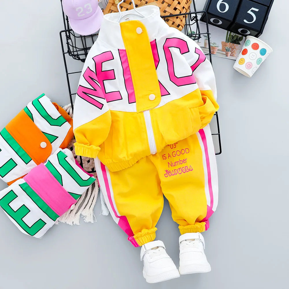 Conjunto de ropa para bebés y niñas pequeñas, primavera, otoño, pana, dibujos animados, conjuntos de ropa para niños, chaquetas con capucha y pantalones, traje para niños de 0 a 5 años