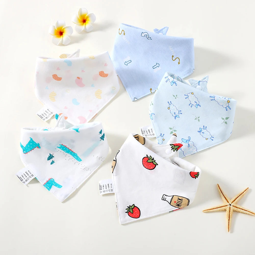 Baby Bibs For Newborn Cotton Summer Thin Saliva Towel Cotton Infant Feeding Bib Triangle Scarf Bibs Absorbent Boy Girl Apron