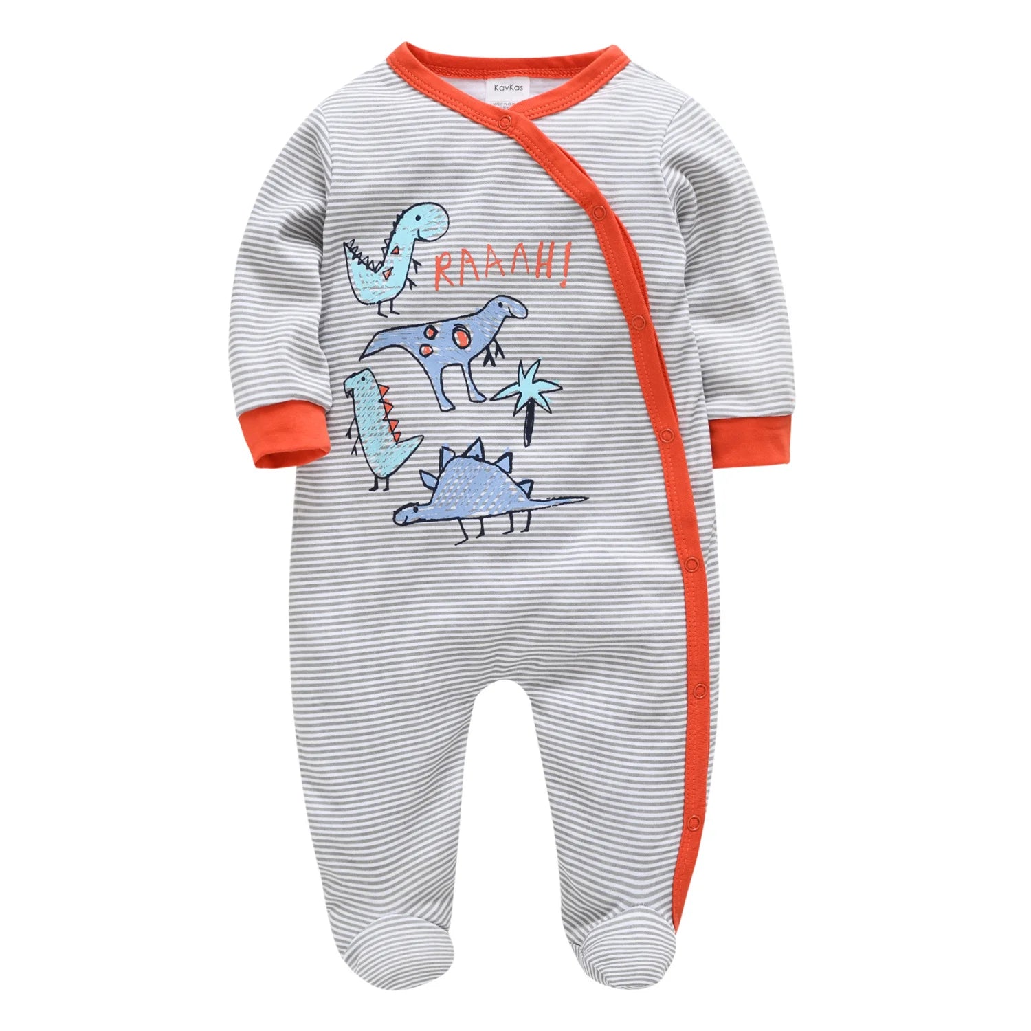 KAVKAS 1/2/3 Pcs Baby Boys Rompers Cartoon Print Overalls Cotton Infant Clothing Kids Jumpsuit Newborn Pajimas 0-3 Months
