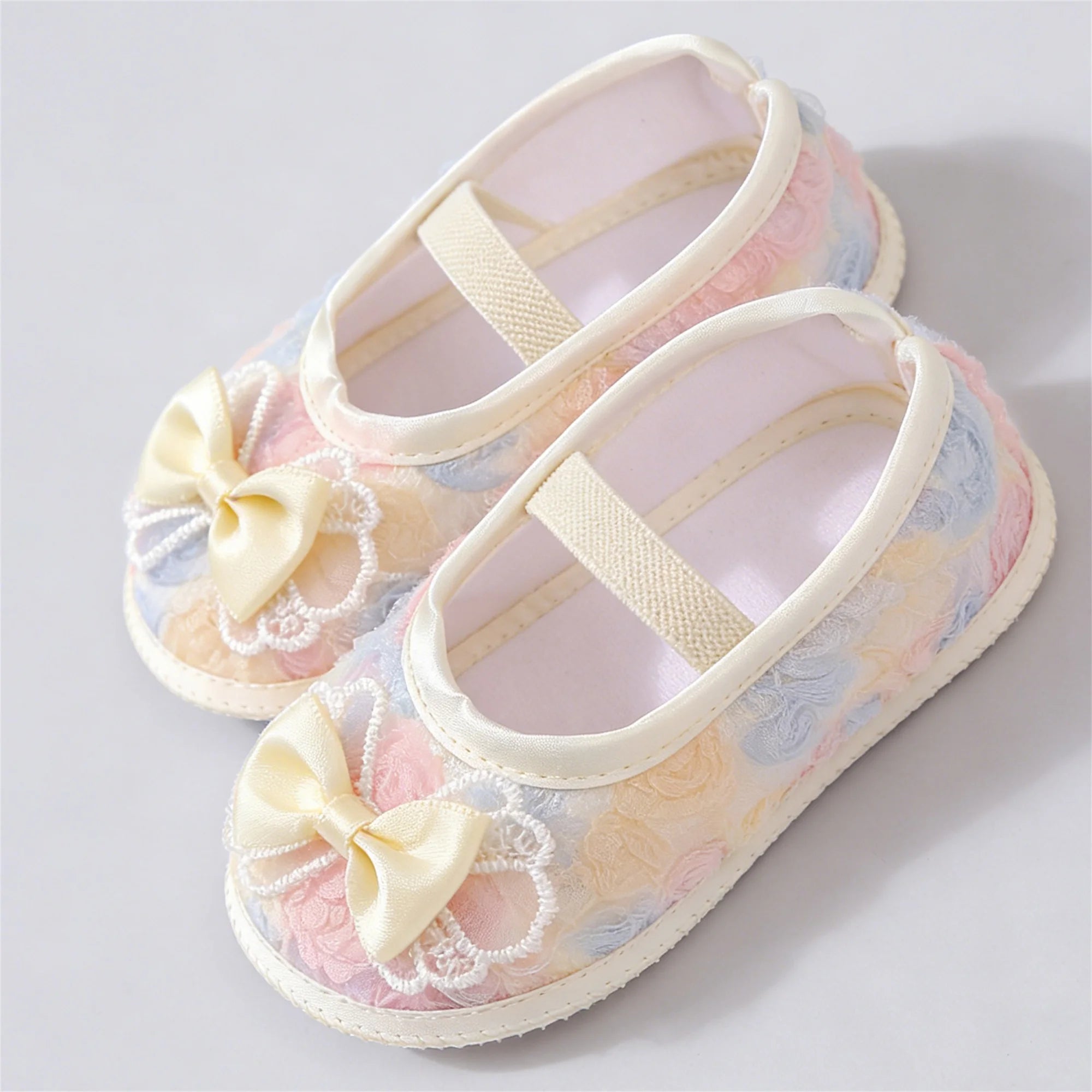 0-12months Baby Girls Shoes Soft First Walking Shoes  for infant girls Lace Bow Decorated Princess Shoes