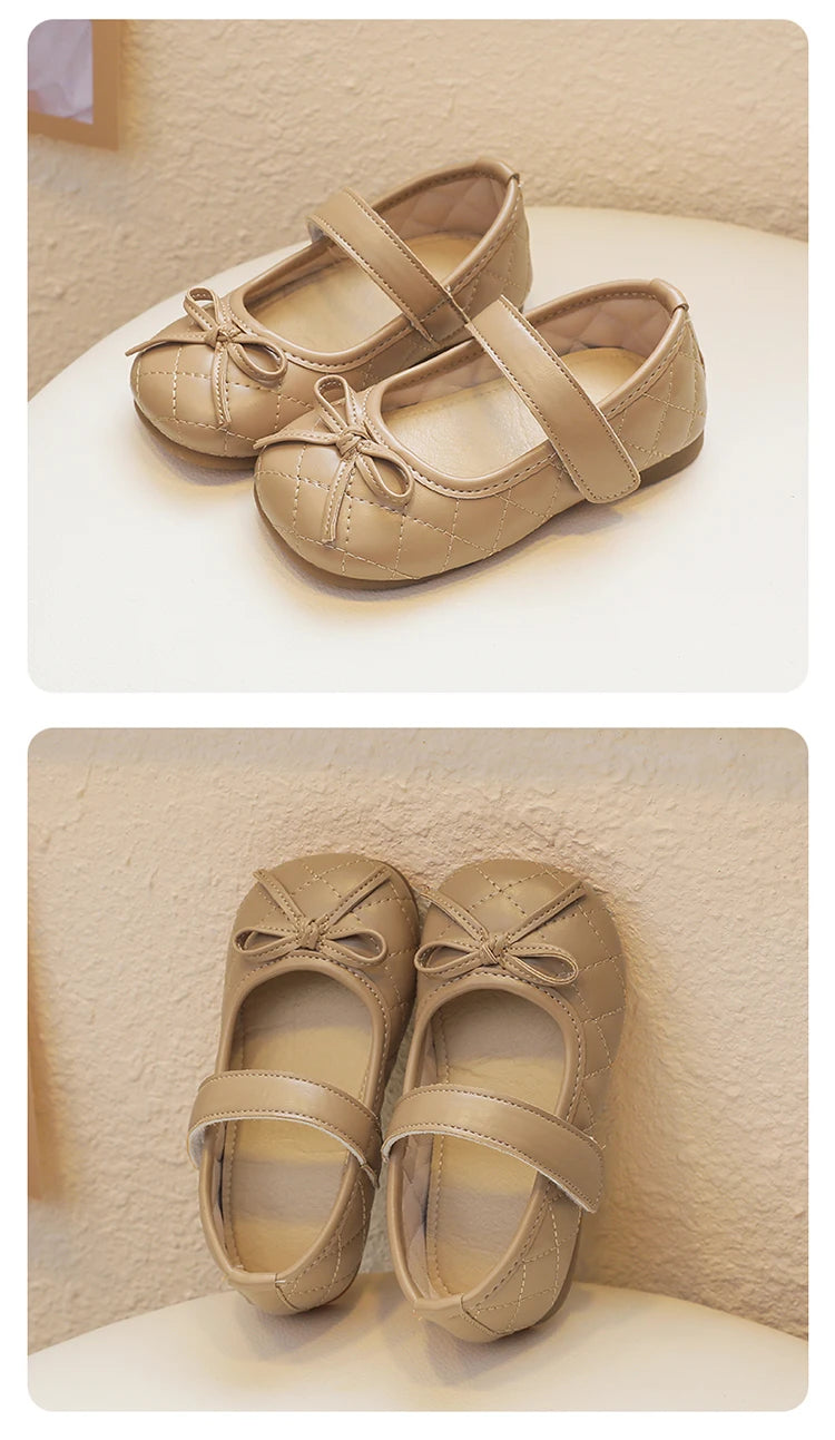 Baby Girls Leather Shoes for Boys Girls Fashion Princess Classic Toddlers Medium Kids Flats with Bow-knot Size 21-30 Sweet Chic