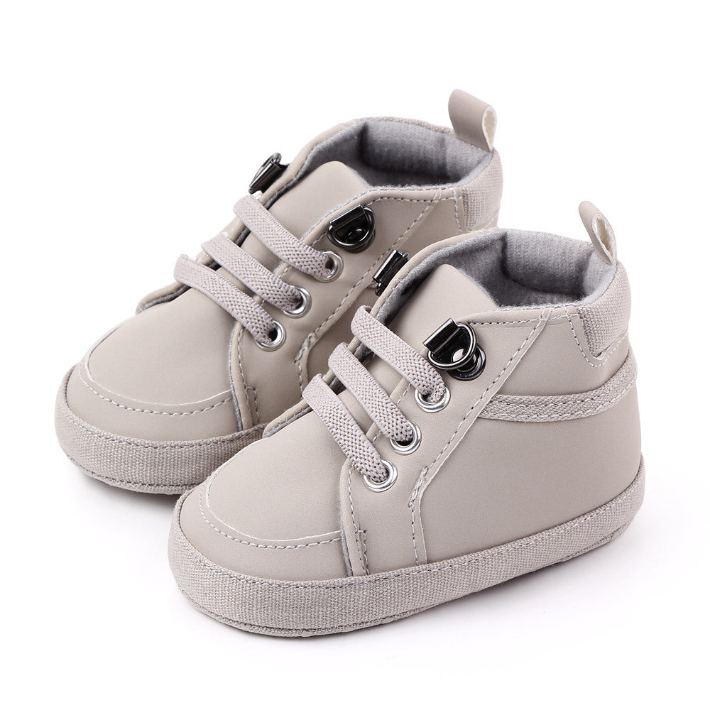 Brand Neugeborenes Baby Junge Schuhe Weiche Sohle Krabbelschuhe Warme Stiefel Anti-Rutsch Sneaker Einfarbig PU Lauflernschuhe für 1 Jahr alt 0-18 Monate