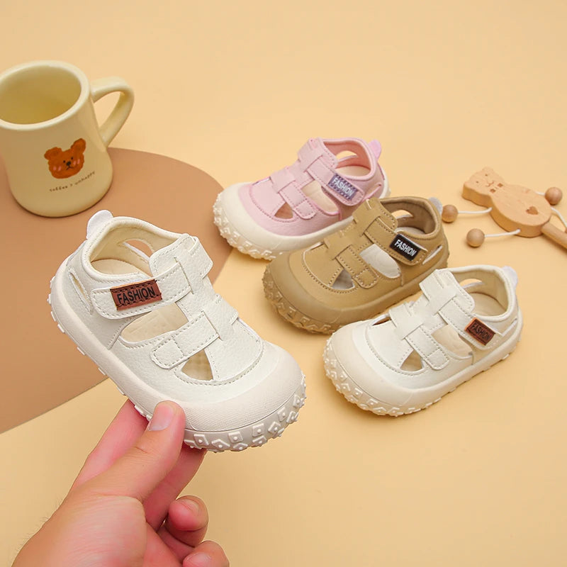 Baby Boys Girls Sporty Sandals 2026 New Summer Toddler Toes Capped Sandals Non-slip Simple Chic Versatile Outdoor Play Barefoot