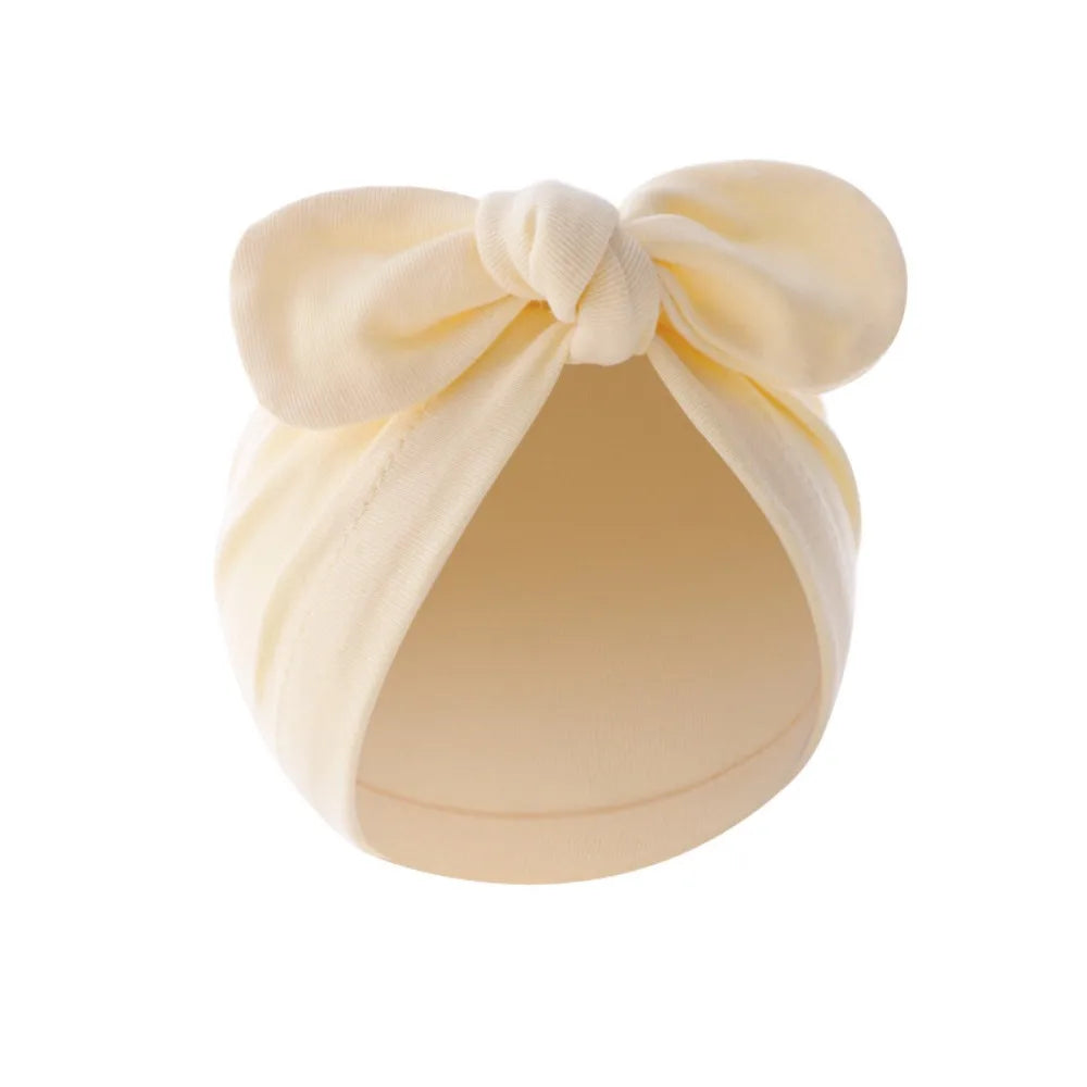 Baby Girls Boys Hat Cute Flower Knot Bunny Ears Hat Cotton Newborn Beanie Caps For Kids Toddler Infant Hair Accessories