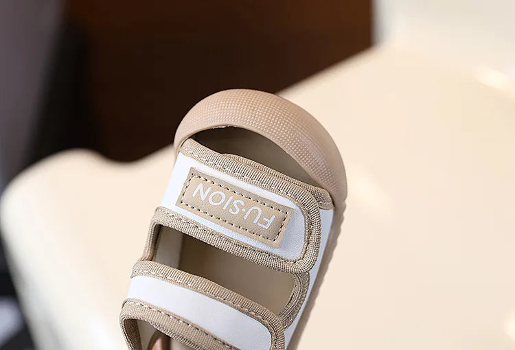 Baby Sandals Cute Bear Soft Breathable Beach Shoes Summer Infant Sandals For Boy First Walkers Toddler Girl Sandals Khaki, White