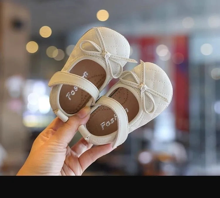 New Summer Toddler Single Shoes Baby Outdoor Learning Shoes Fashionable Girl Baby Bow Dress Shoes Children Non-Slip Casual Shoes