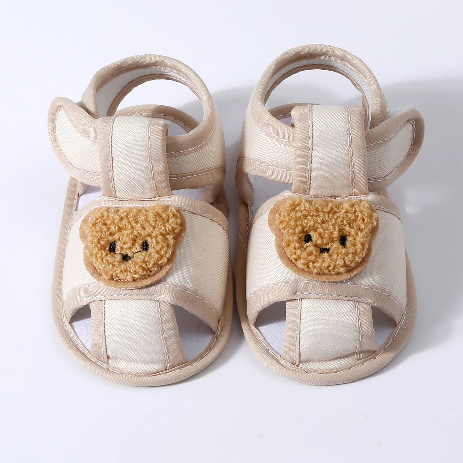 Summer New Toddler Sandals Cute Cartoon Bear Newborn Prewalker Cotton Sandal Soft Baby Girl Non-slip Sole Infant First Walkers