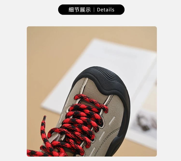 Baby Girls Boys Genuine Leather Sneakers Autumn Kids Casual Shoes Non-slip Soft Sole Infant Toddler Shoes Children Hiking Shoes
