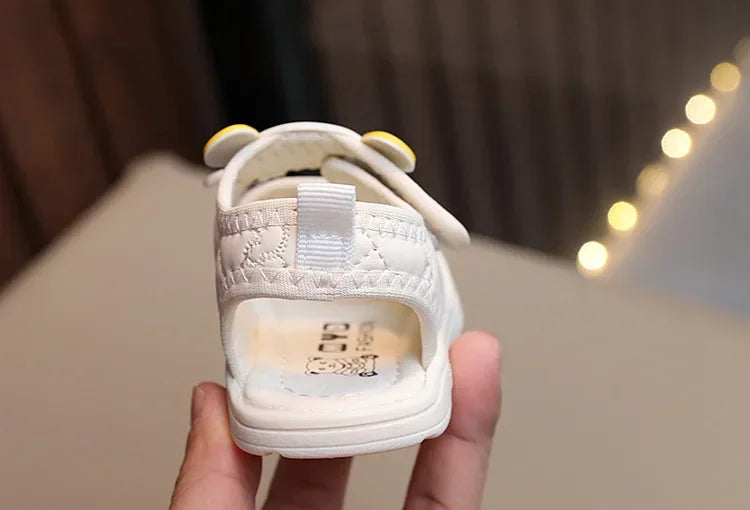 Toddler Sandals 2025 Summer Baby Beach Shoes Cute Cartoon Bear Infant Sandals Protect-toe Unisex Baby Boy Girl Sandals