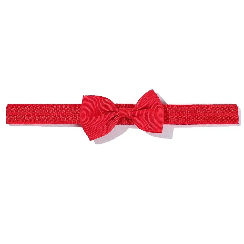 1pcs Baby Bows Head Band Elastic Ribbon Hair Band Infant Headwear Solid Color Headband Babe Casual Head Accessories Wholesale