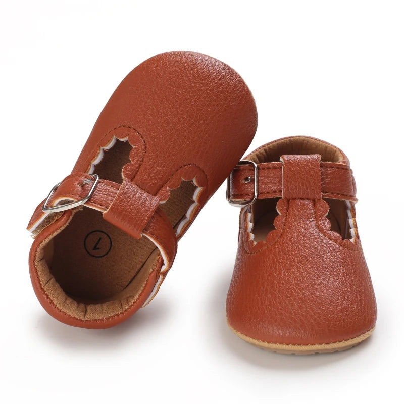 Zapatos de Bebé Clásicos Rayas Cuero Niño Niña Multicolor Suela de Goma Antideslizante Primeros Pasos Mocasines de Bebé
