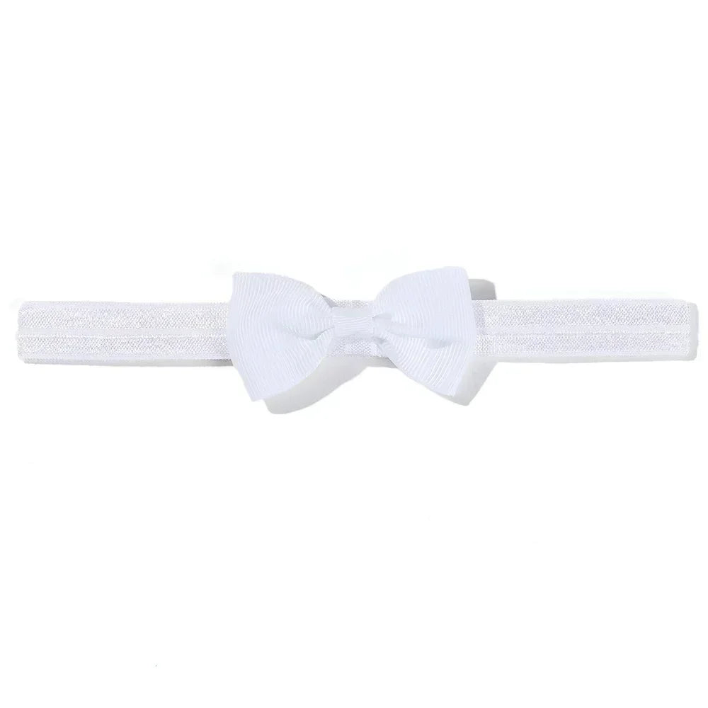 1pcs Baby Bows Head Band Elastic Ribbon Hair Band Infant Headwear Solid Color Headband Babe Casual Head Accessories Wholesale