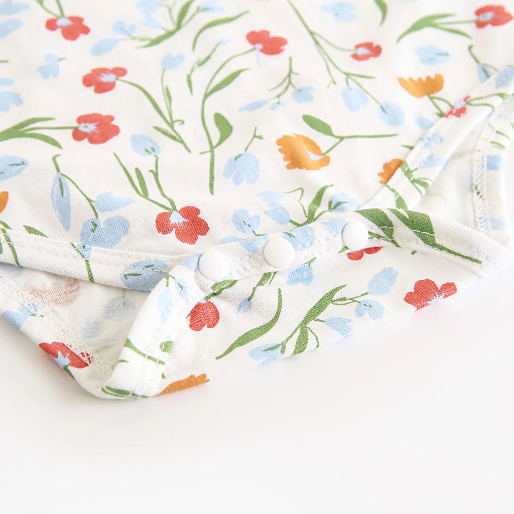 Fashion Sweet Baby Girls Bodysuits with Headband Floral Cute Infants Clothings Onesies