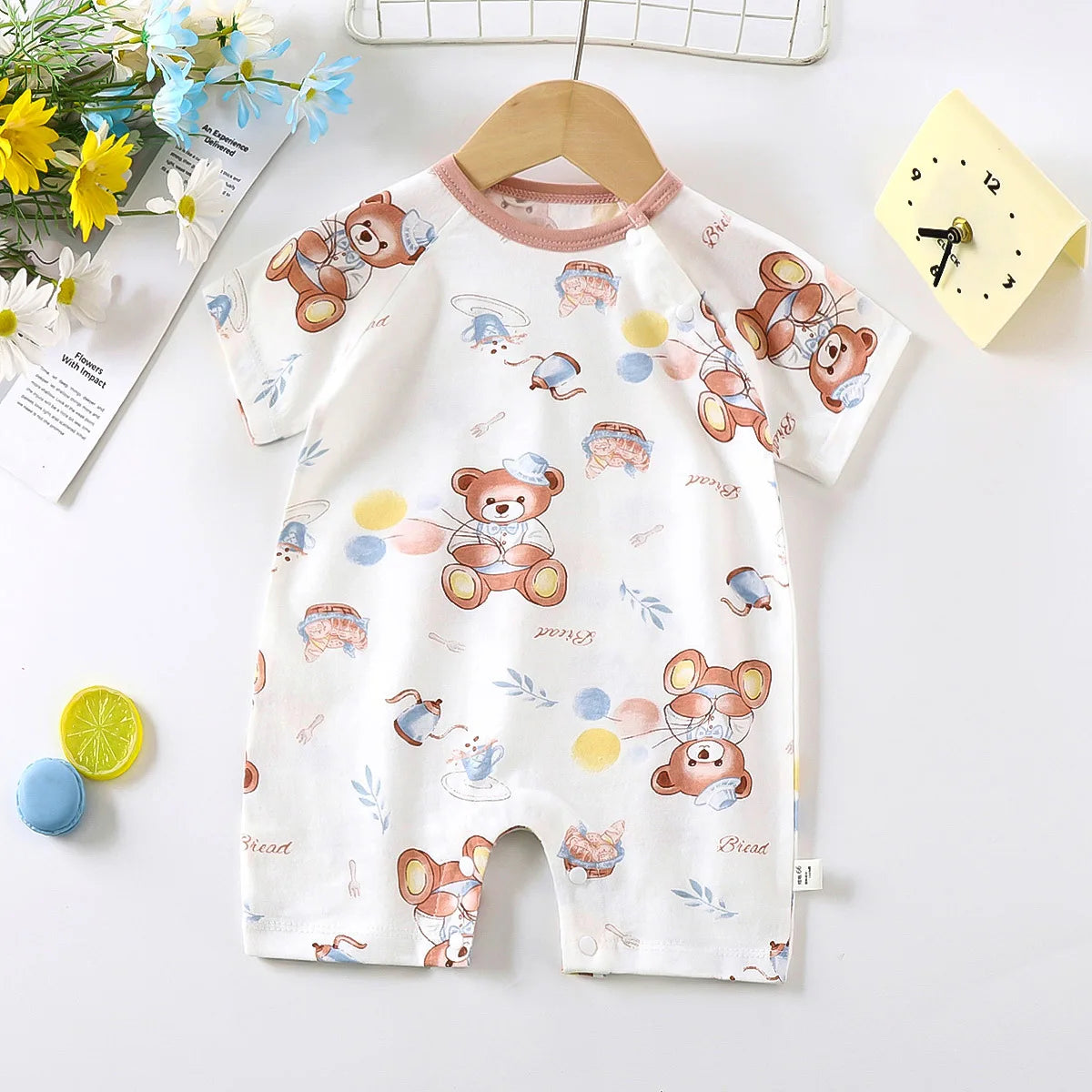 Newborn Baby Clothing Boys Girls Baby Clothes item Cotton Bodysuit Summer Short Sleeve Romper Infant Toddler Sleepwear
