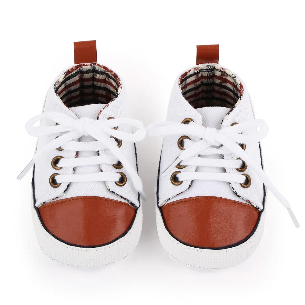 Spring New Baby Shoes Boy and Girl Classic Canvas Casual Sneakers Soft Sole Non-Slip Walking Newborn Toddler Shoes First Walkers