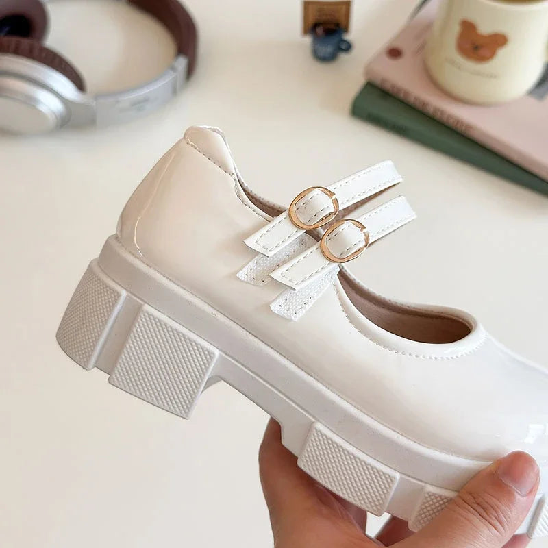 Children Leather Shoes for Girls 2025 Spring Autumn New Fashion Korean Style Soft Bottom Anti-slippery Versatile Mary Jane Shoes