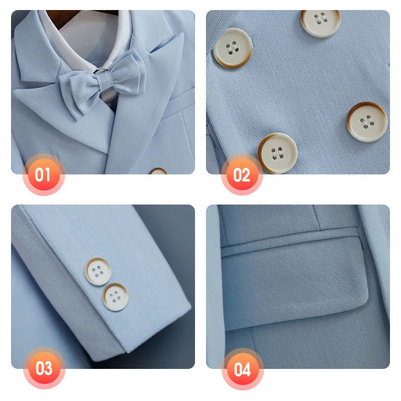 Traje de fotografía para niños Flower Boys, disfraz formal para bebés y niños, vestido para fiesta de cumpleaños o boda, esmoquin para actuaciones.