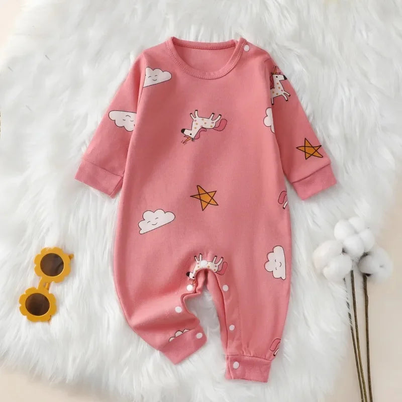 Mameluco de bebé recién nacido, otoño, nuevo, 100% algodón, para niña/niño, 0-18M, lindo, primavera, manga larga, ropa suave para bebé