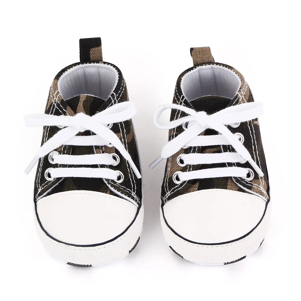 Spring New Baby Shoes Boy and Girl Classic Canvas Casual Sneakers Soft Sole Non-Slip Walking Newborn Toddler Shoes First Walkers