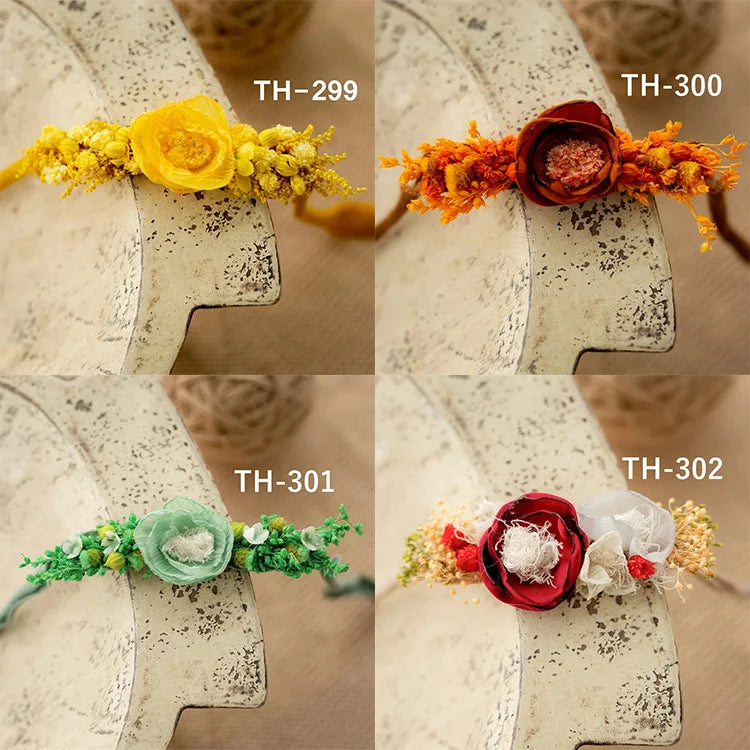 Baby Girl Headflower Headband Photography Props Handmade Adjustable Artificial Flower Headdress Studio Babies Photo Accessories