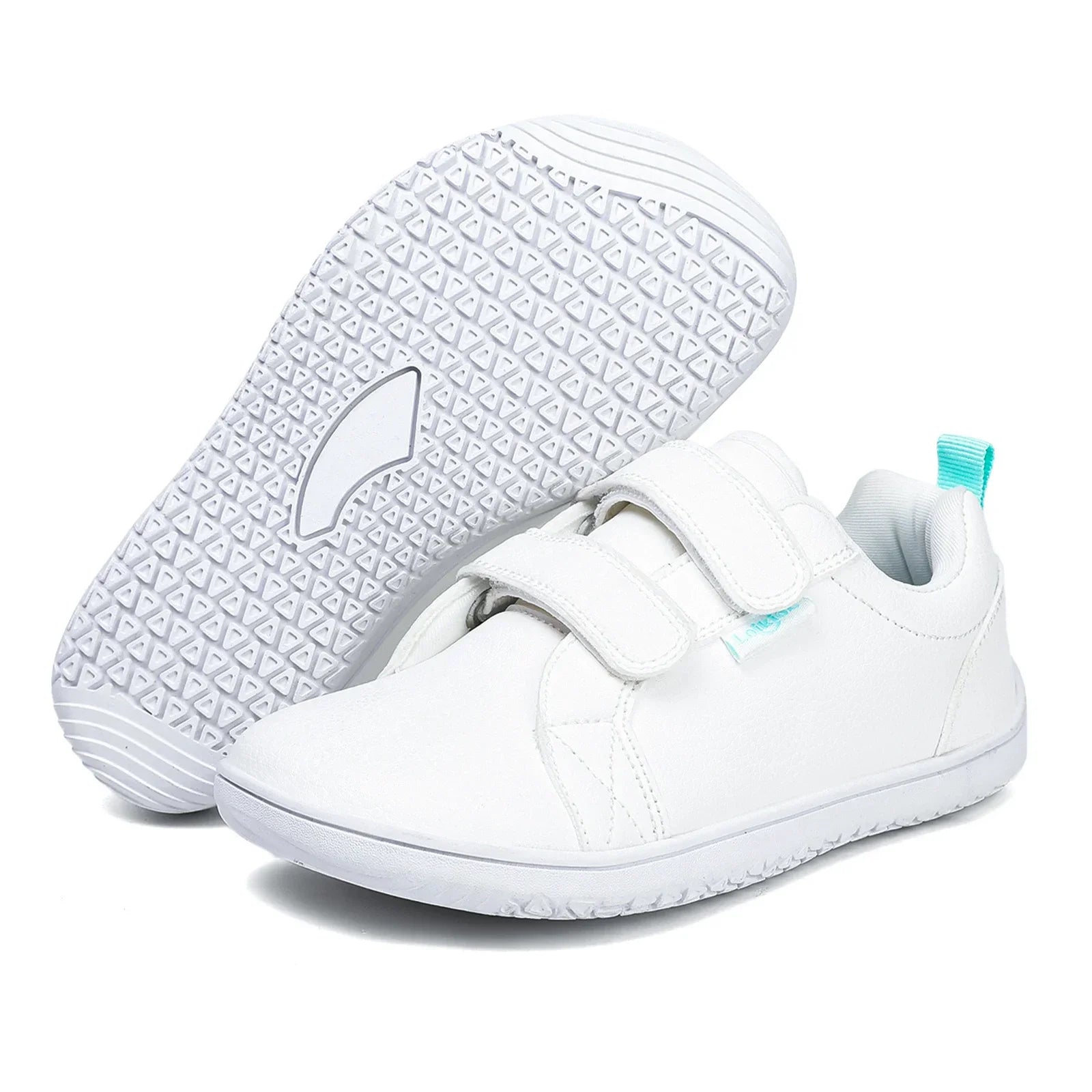 Boys Girls Barefoot Shoes Kids Wide Toe Minimalist Fashion Sneakers Lightweight Hook Loop Artificial Leather Walking Flats