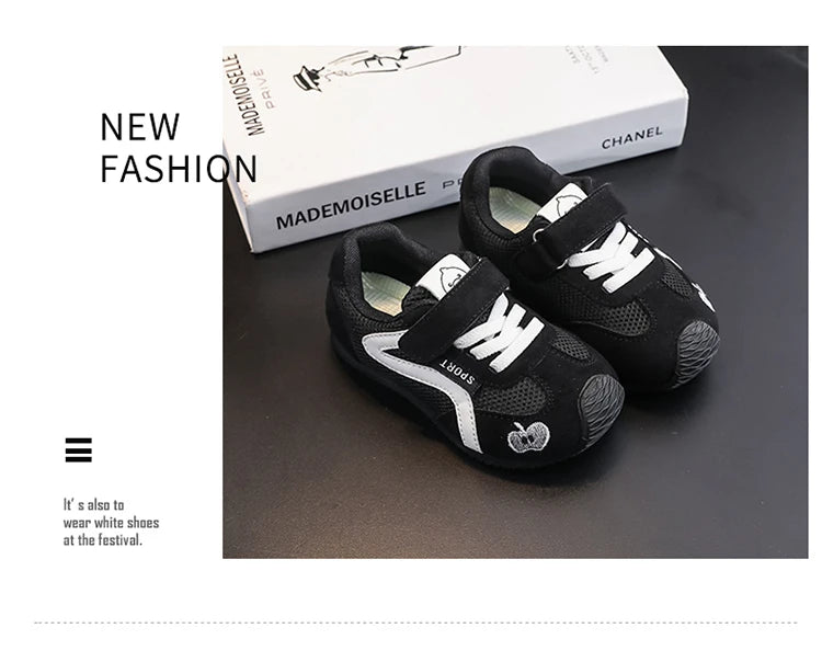 Baby Walking Shoes New Style Girls Retro Style Soft Sole Non Slip Casual Shoes Boys Breathable Versatile Forrest Gump Shoes
