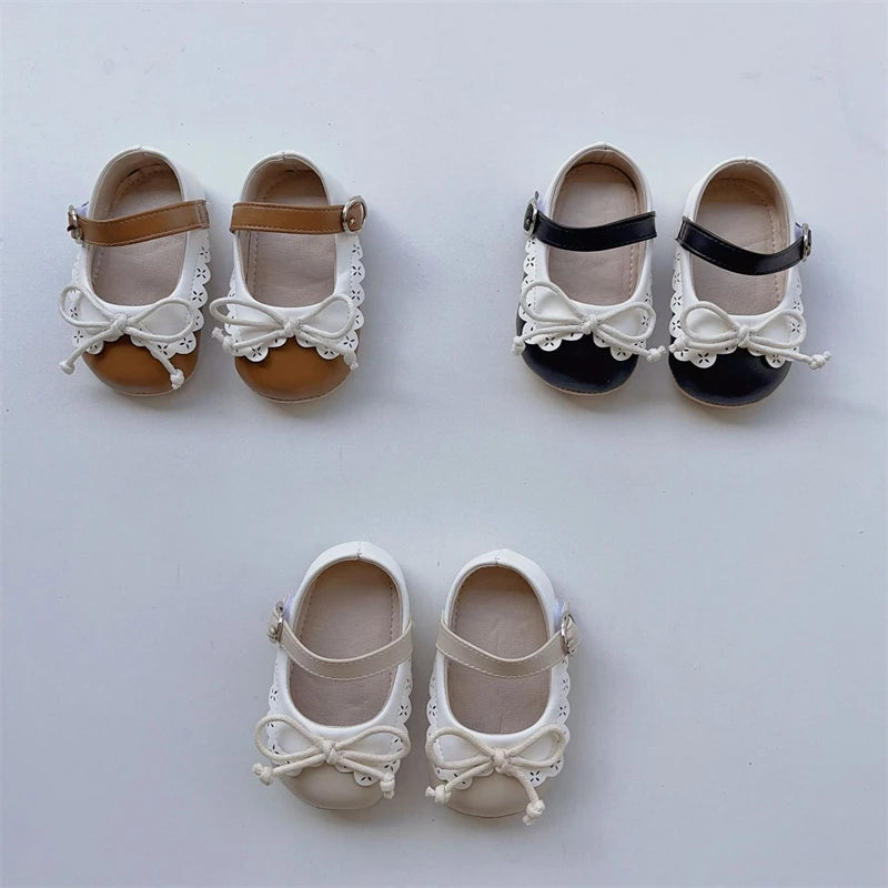 Baby Girls Walking Shoes Spring Autumn Newborn Shoes Infant Comfortable Soft Soled Toddler Kids Lace Bow Princess Shoes