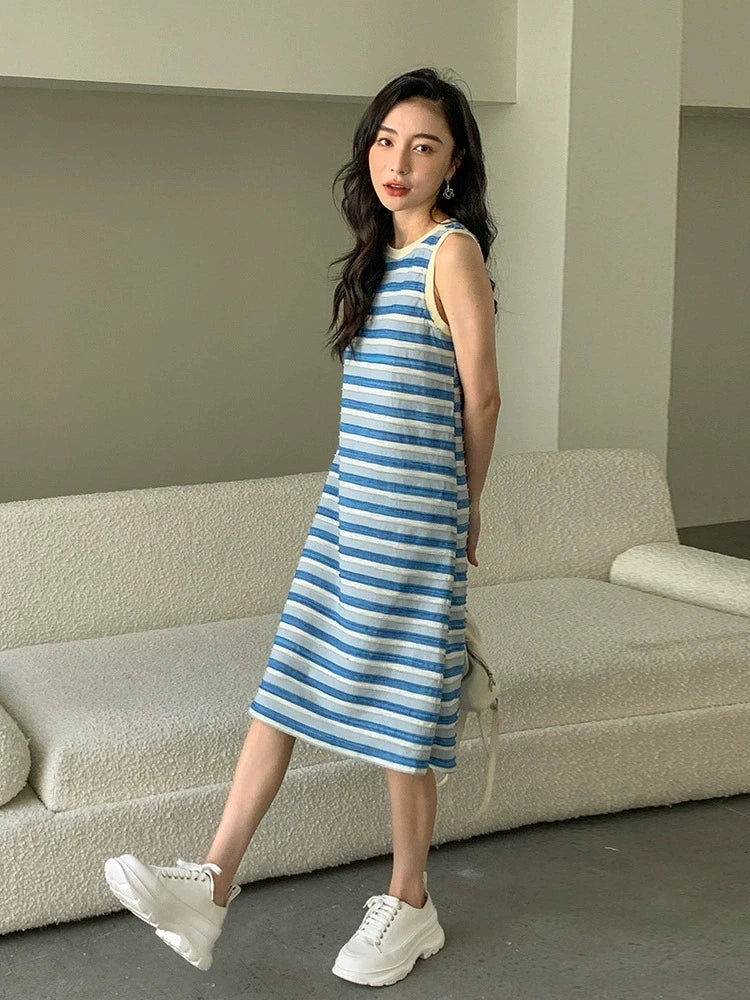 Mommy and Me Dress Family Fashion Summer Set Clothes for Mother  Daughter Stripe Sports Skirt Set Matching Mother Daughter Outfi