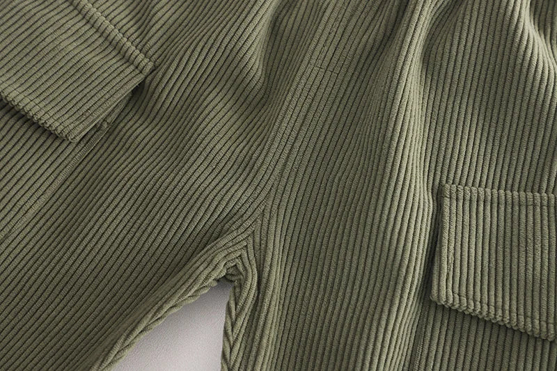 Childrens Clothing 2024 New Baby Spring Clothes for Kids Boys and Girls Letter Standing Collar Corduroy Jackets Pants Outfit Set