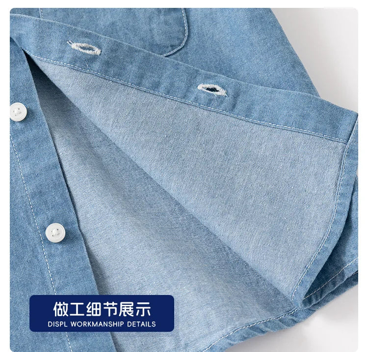 Boys Denim Shirts Fashion Toddler Kids Jeans Tops Children's Clothing Summer