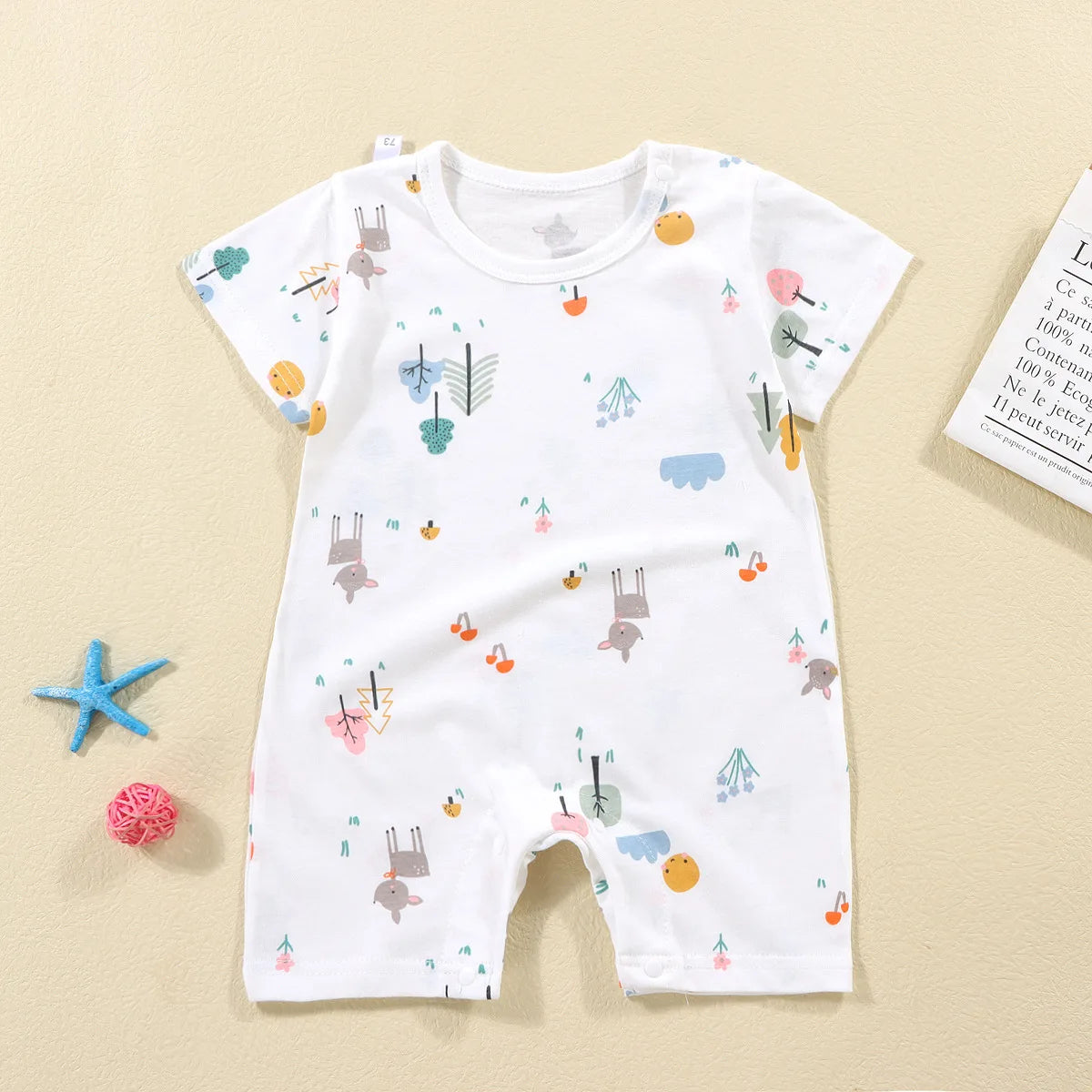 2025 Climbing Clothes Pure Cotton Summer New Version Of Male Baby Thin Female Short Sleeved Children Onesies Kids Clothes