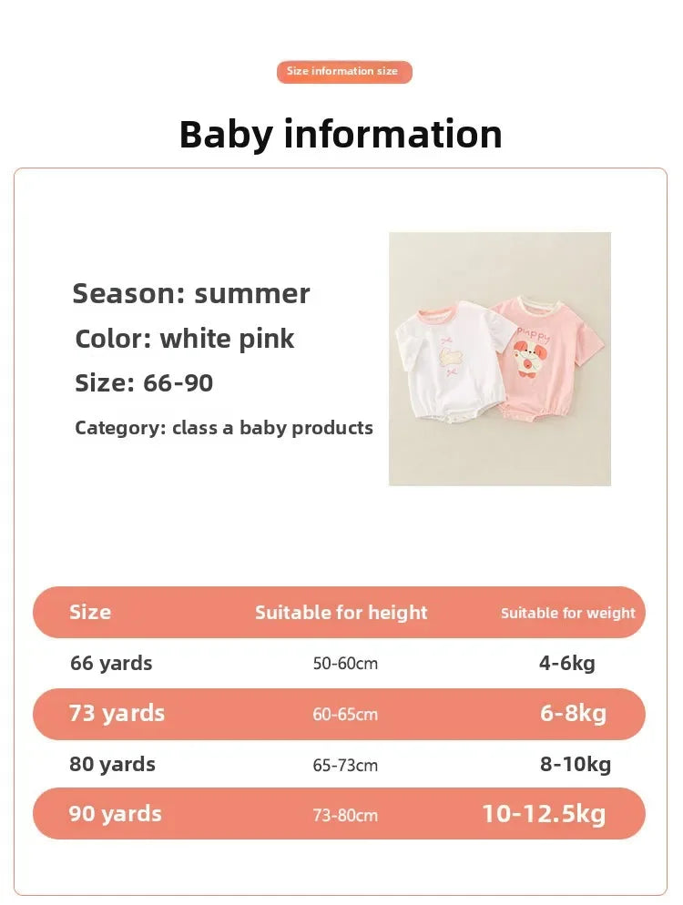 Ropa de verano para bebés, 100 % algodón, ropa fina de manga corta para el verano, ropa para gatear, ropa para niños