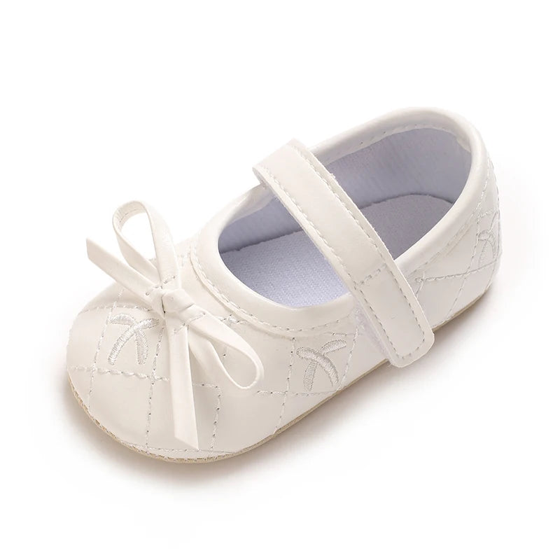 0-18M Baby Girl Leather Shoes New Spring And Autumn Bow Princess Shoes Baby Soft Sole Single Shoes Baby Walking Shoes